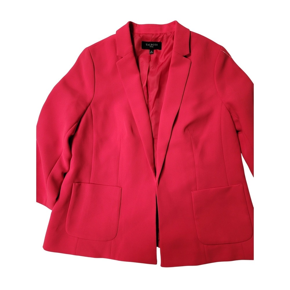 Talbots‎ Petites Blazer 12P Career Business Open Front Blazer Pink/Blue 29.99 ea